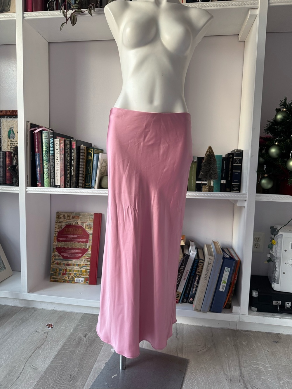 Zara Light Pink Satin Maxi Skirt